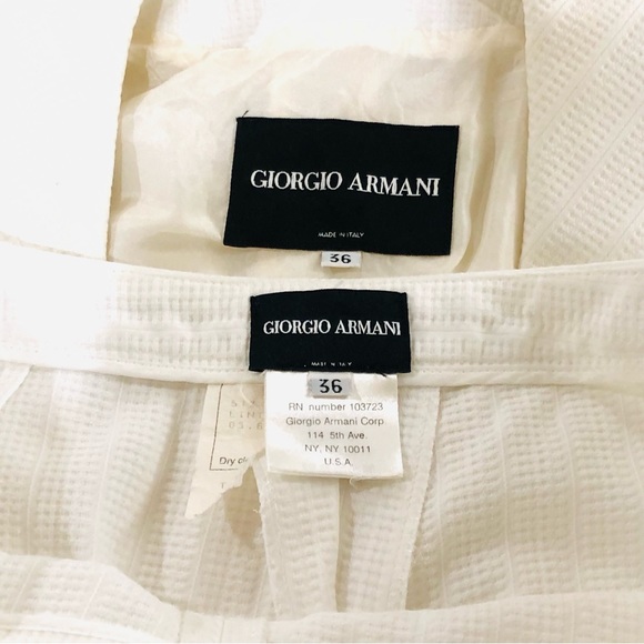 Giorgio Armani vintage white pant suit Sz 4 eu 36 - Picture 16 of 16